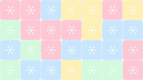 Colorful snowflake pattern with pastel background tiles illustration Stock Illustration