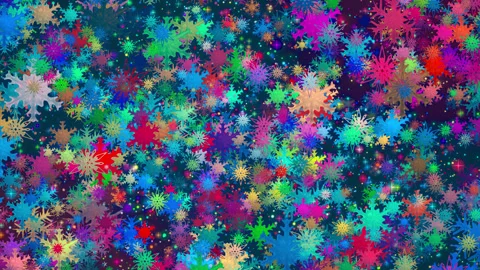 Colorful Snowflakes Background Loop Stock Footage 226490223