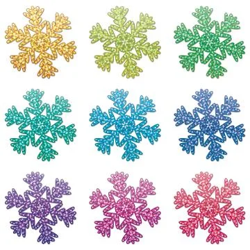 Colorful snowflakes Stock Illustration