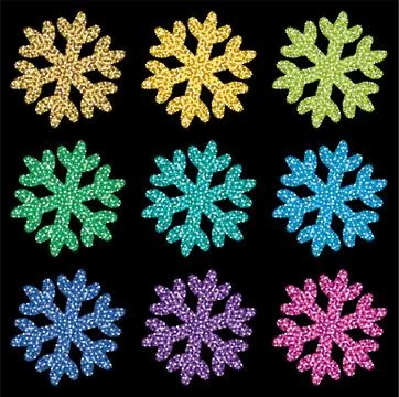 Colorful snowflakes Stock Illustration