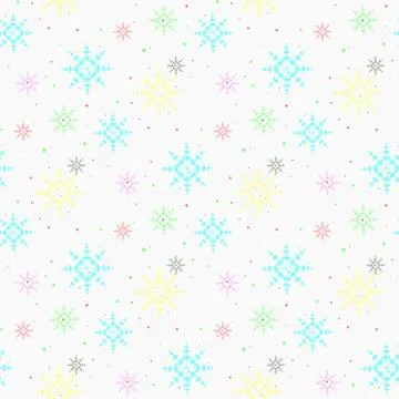 Colorful snowflakes seamless pattern. Winter endless background eps 10 Stock Illustration
