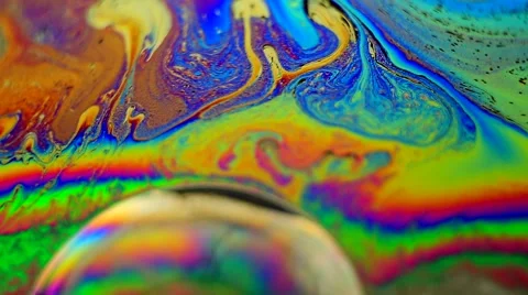 Colorful soap bubble surface texture macro Stock Footage 56750191