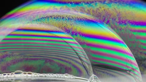 Colorful soap bubble surface texture macro Stock Footage 56764268