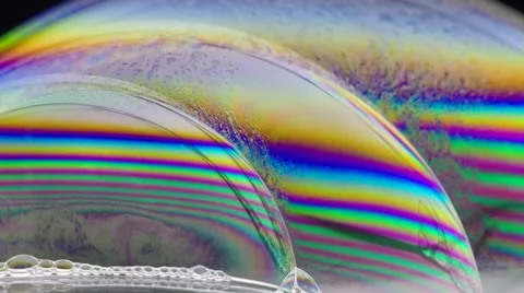 Colorful soap bubble surface texture macro Stock Footage 56764272