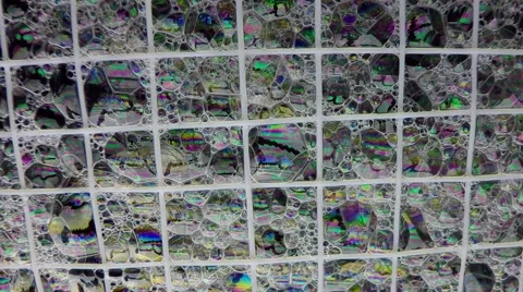 Colorful soap bubble surface texture macro Video stock 56764806