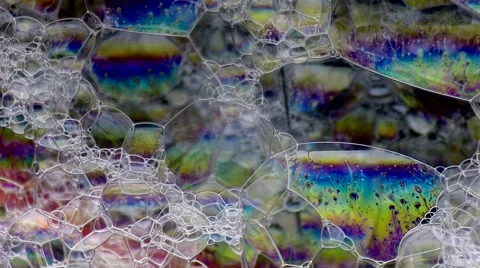 Colorful soap bubble surface texture macro Stock Footage 56764877