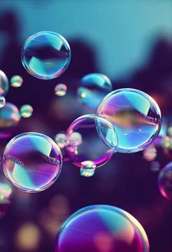 Colorful soap bubbles abstract background. Stock Illustration