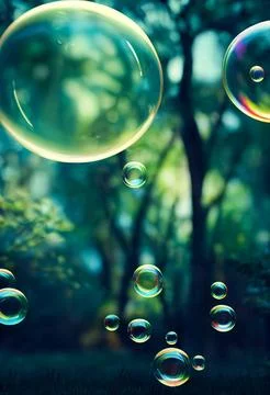 Colorful soap bubbles abstract background. Stock Illustration