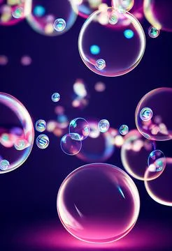 Colorful soap bubbles abstract background. Stock Illustration