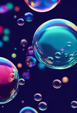 Colorful soap bubbles abstract background. Stock Illustration