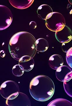 Colorful soap bubbles abstract background. Stock Illustration