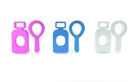 Colorful Soap bubbles bottle icon isolated on white background. Blowing bub.. Stock Illustration