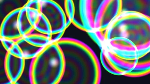 Colorful soap bubbles floating in the air with light Stock Footage 338224150