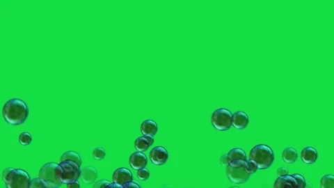 Colorful Soap Bubbles Floating Animation Isolated On Green Screen Stock-Footage 303388610