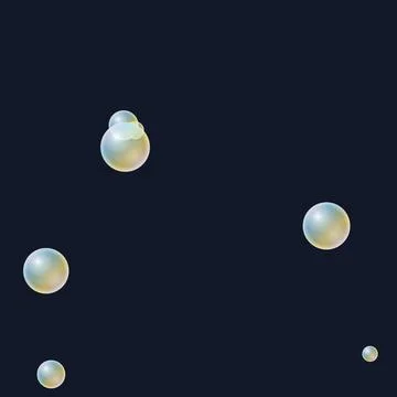Colorful Soap Bubbles Floating in Dark Background Illustrazione stock