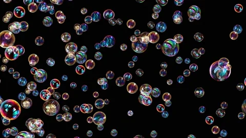 Colorful Soap Bubbles Moving Right in Slow Motion 스톡 동영상 134489610