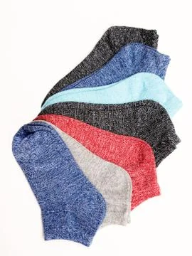 Colorful socks on white background Stock Photos