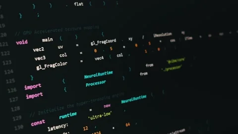 Colorful Software Programming Code Displayed on Dark Editor Screen Vídeos de archivo 334733076