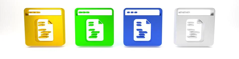 Colorful Software, web developer programming code icon isolated on white ba.. Illustrazione stock