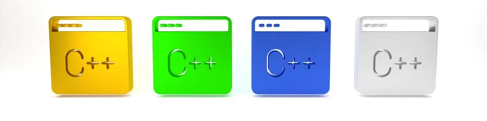 Colorful Software, web developer programming code icon isolated on white ba.. Stock Illustration