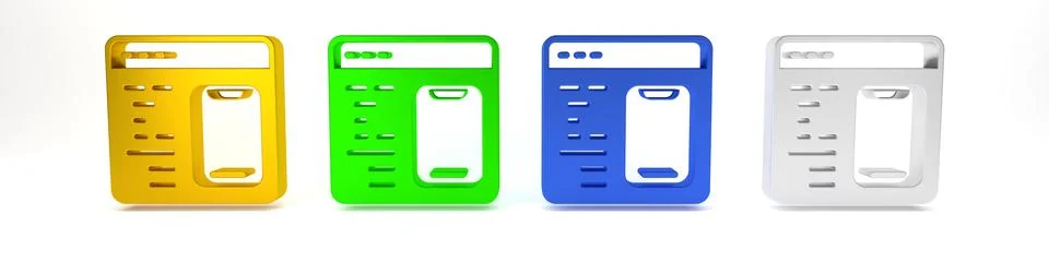 Colorful Software, web developer programming code icon isolated on white ba.. Stock Illustration