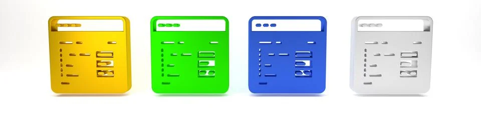 Colorful Software, web developer programming code icon isolated on white ba.. イラスト素材