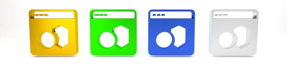 Colorful Software, web developer programming code icon isolated on white ba.. Illustrazione stock