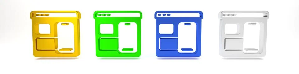 Colorful Software, web developer programming code icon isolated on white ba.. Stock Illustration