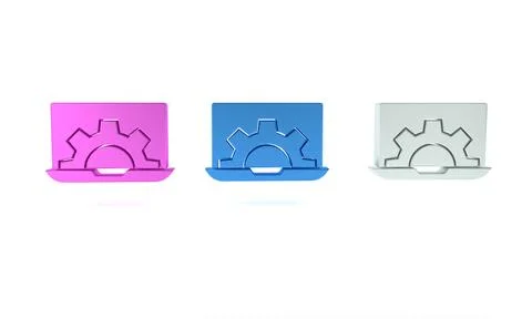 Colorful Software, web development, programming concept icon isolated on wh.. Stock Illustration