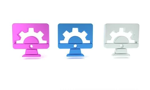Colorful Software, web development, programming concept icon isolated on wh.. Stock Illustration