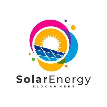 Colorful Solar logo vector template, Creative Solar panel energy logo design  Stock Illustration