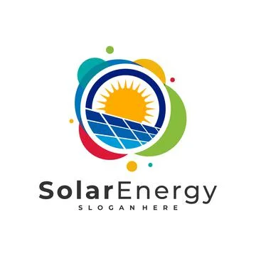 Colorful Solar logo vector template, Creative Solar panel energy logo design  Stock Illustration