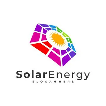 Colorful Solar logo vector template, Creative Solar panel energy logo design  Illustrazione stock