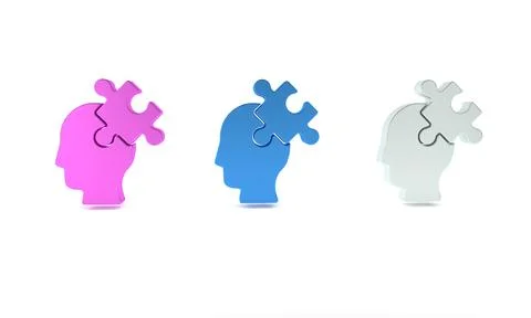 Colorful Solution to the problem in psychology icon isolated on white backg.. Stock Illustration