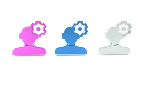 Colorful Solution to the problem in psychology icon isolated on white backg.. イラスト素材