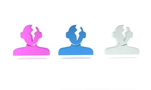 Colorful Solution to the problem in psychology icon isolated on white backg.. Illustrazione stock