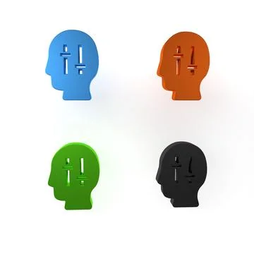 Colorful Solution to the problem in psychology icon isolated on white backg.. Illustrazione stock