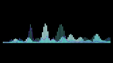 Colorful Sound Wave Audio Visualization on Black Background Stock Footage 310823720