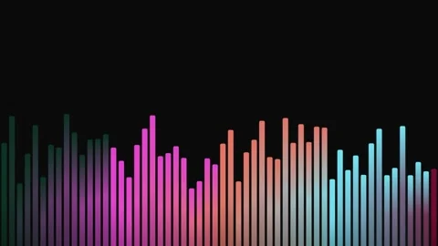 Colorful Sound Wave Bars on Black Background. Video stock 329291908