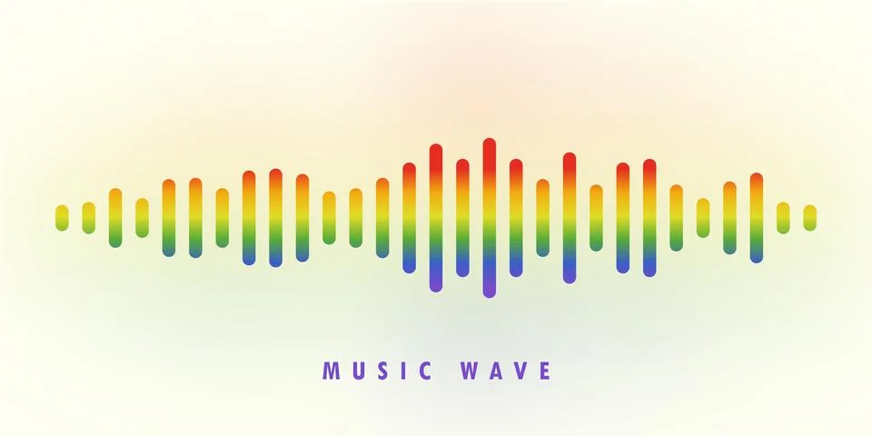 Colorful sound wave equalizer. Background design musical sound wave. Vector i Stock Illustration