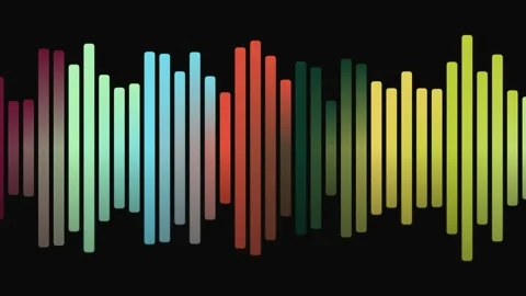 Colorful Sound Wave Equalizer Bars on Black Background. Stock-Footage 329928110