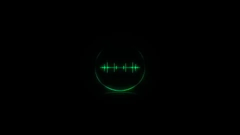 Colorful sound wave inside a globe equalizer. 3d render. Audio spectrum Stock Illustration