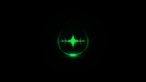 Colorful sound wave inside a globe equalizer. Audio spectrum Illustrazione stock