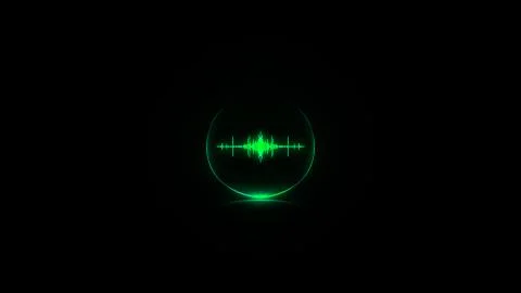 Colorful sound wave inside a globe equalizer. Audio spectrum Stock Illustration