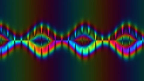 Colorful sound wave pattern with bright hues and abstract Stock Footage 338179677
