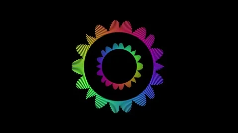 Colorful Sound Wave Visualizer with Dynamic Rainbow Spectrum Lines Forming .. Stock-Footage 339124750