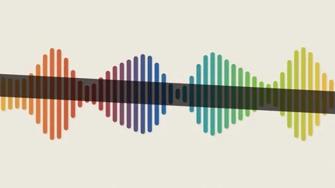 Colorful soundwave pattern on beige background. 2d animation Video stock 342922059