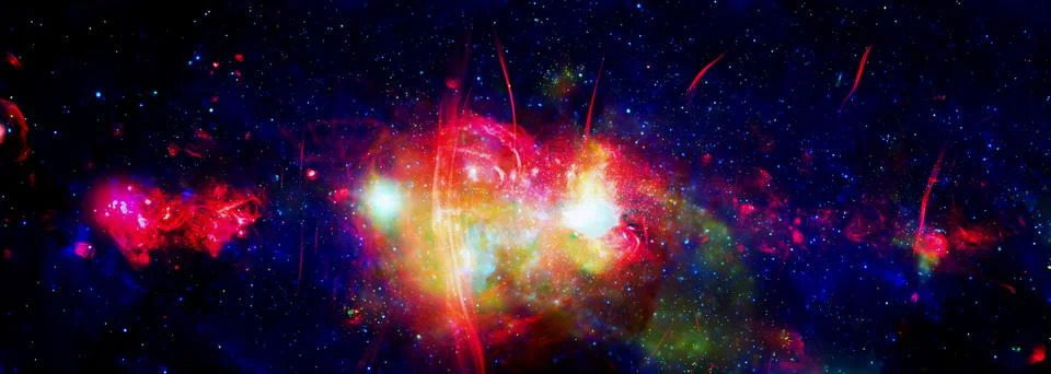 Colorful space background. Elements of this image furnished by NASA. Stock Photos