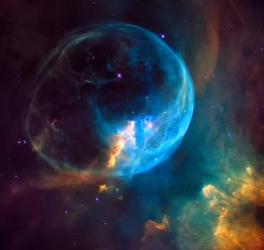 Colorful space background. Elements of this image furnished by NASA. Stock Photos