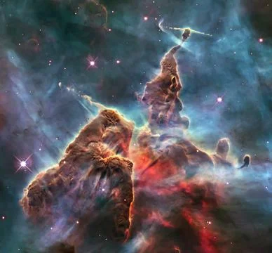 Colorful space background. Elements of this image furnished by NASA. Stock Photos